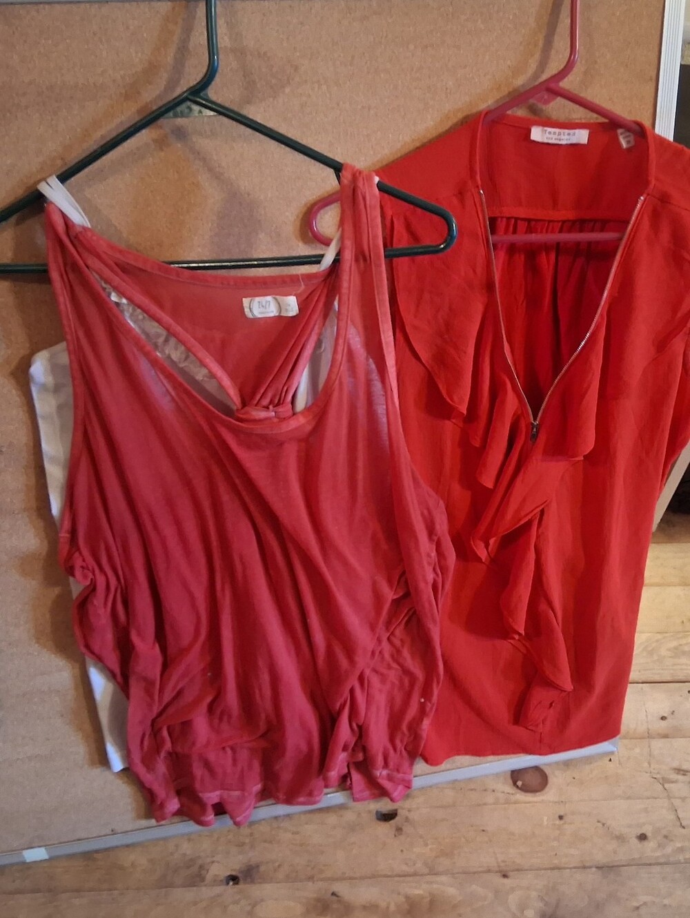 Maurices Coral-Red Tie-Back Sleeveless Tank